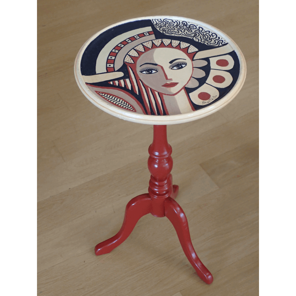 TΡΑΠΕΖΑΚΙ ΞΥΛΙΝΟ ΖΩΓΡΑΦΙΣΜΕΝΟ - ακρυλικά